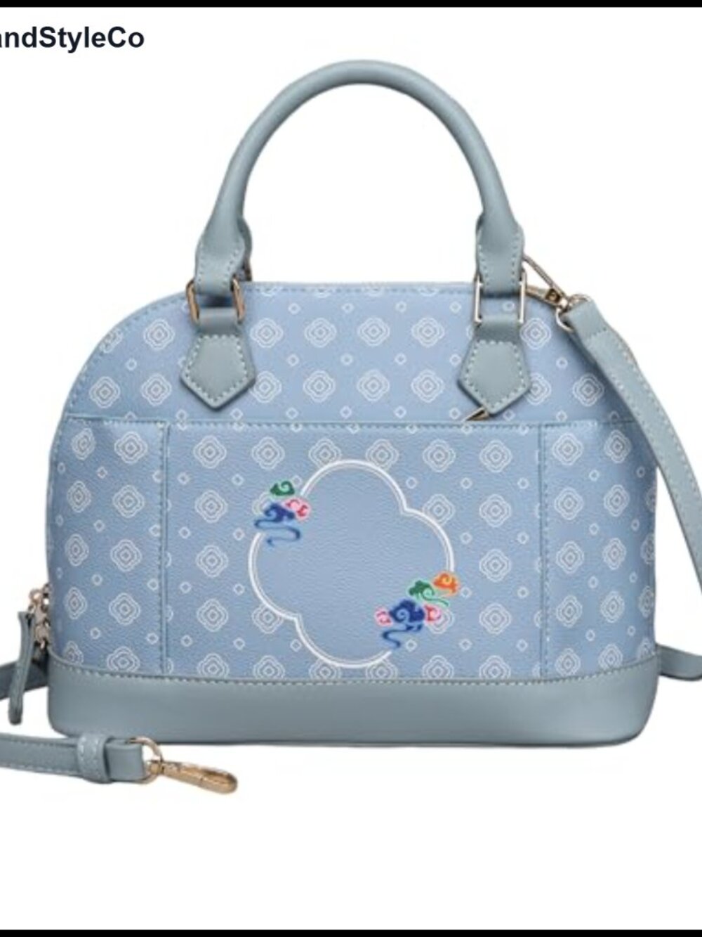 Vegan Leather Satchel Handbag Detachable Strap Crossbody Top Handle